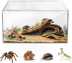 Escape Proof Reptile Terrarium,Shatter Proof Polycarbonate Tarantula Tank with M