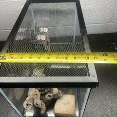 20 Gallon Reptile Terrarium Tank Kit UVB Bulbs Dishes Screen Lid