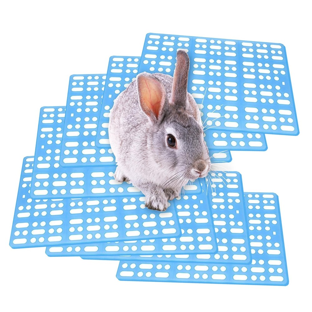 8 Pcs Rabbit Cage Mats Plastic Feet Pads Floor Mat for Cats Dogs Bunny Hamster