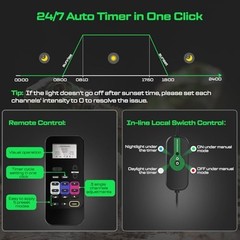12W UVB Reptile Light Strip with Dimming, Remote Control & Timer for Bearded Dra