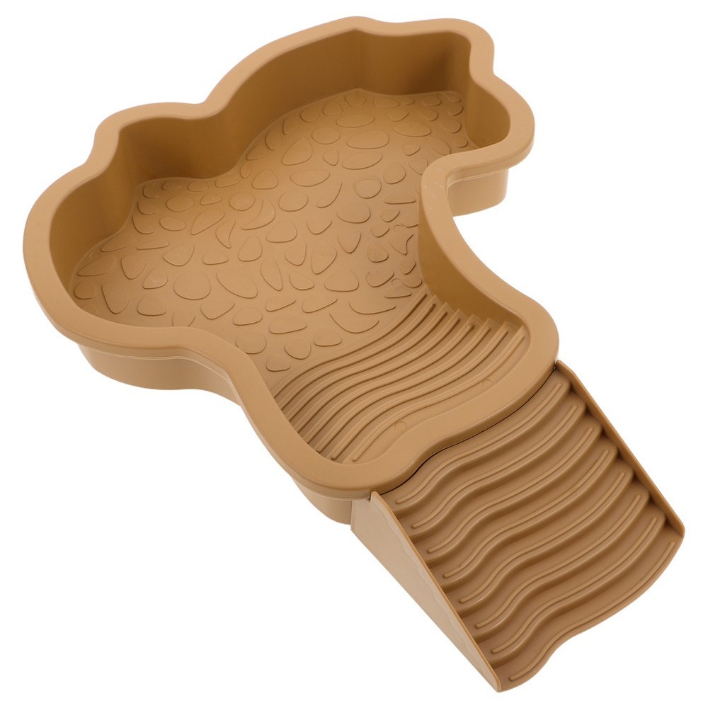 Large Reptile Bathing Pool: Reptile Feeding Dish Water Bowl With Ramp Aquarium