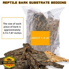 BNOSDM Reptile Terrarium Cork Bark Substrate 1.4 LB Lizard Snake Hermit Crab