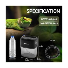 REPTI ZOO 800ml Portable Mister Fogger for Reptile Tank Enclosure – Terrarium…