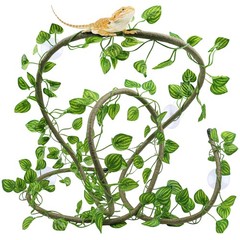QUOZUO Reptile Tank Accessories, Artificial Plants Vines and Flexible Leaves …