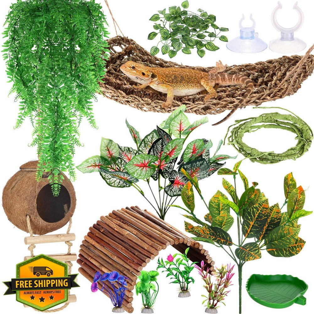Foilswirl Reptile Bridge Hammock Plants Terrarium Decor