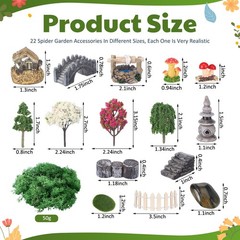 23 Pcs Jumping Spider Enclosure and Habitat Miniatures Figurines Set Clear Ac…