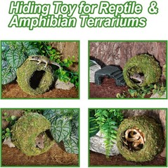 4pcs Crested Gecko Hide,Reptile Mossy Caves Hideout,Leopard Gecko Humid Hide