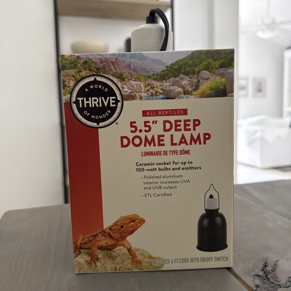 New Thrive 5.5″ Deep Dome Lamp Reptile Basking Ceramic Socket 6Ft Cord