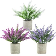 Plant Stand Indoor，3-Pack Lifelike Artificial Lavender ，Artificial