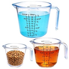 Measuring Cup Set, 3PCS Plastic Liquid Measuring Cups,Includes 150Ml, 300Ml a…
