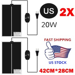 2x 20W 42*28CM Pet Reptile Heater Under Tank Heating Pad Aquarium Lizard Mat USA