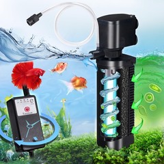 Aquarium Filter U-V w/Scientific 3,6,12,24H Timer 200GPH for 20-75Gal Fish Tu…