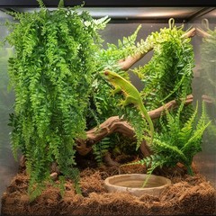 2 Pcs Green Hanging Reptile Plants Fake Boston Climbing Vines