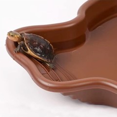 Extra Large Reptile Bathing Pool Reptile Feeding Dish Water Bowl with Ramp Aq…