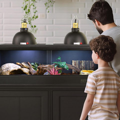 2 Pack Reptile Light Fixture, 8.5In Deep Dome Reptile Heat Lamp Fixture with Swi