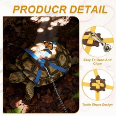 Tortoise Leash Harness with Bell, ( Leather, Small, Pink )