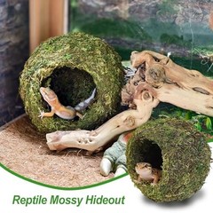 4pcs Crested Gecko Hide,Reptile Mossy Caves Hideout,Leopard Gecko Humid Hide,Nat
