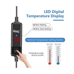 hygger Small Aquarium Betta Heater, Submersible Fish Tank Heater 10W/25W/50W/…