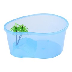 Plastics Reptile Terrarium with Basking Island Green Plant Great Gift for Kids