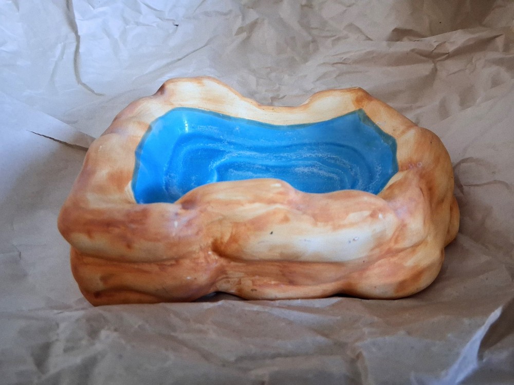 Natural Reptile Water Dish 7×5.5 Ceramic Terrarium Bowl for Snake Gecko Lizard