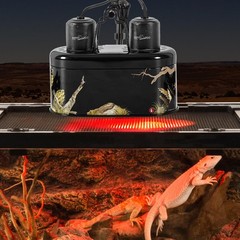 Nano Dual Dome Reptile Light Fixture and 25W Reptile Heat Lamp Combo Pack, Mi…