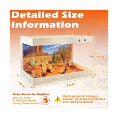 ROYXEN Reptile Tank, 30 Gallons Reptile Enclosure with Lockable Design, Tempe…