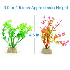 COMSUN 10 Pack Artificial Aquarium Plants, Small Size 4 to 4.5 inch Approxima…