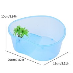 Plastics Reptile Terrarium with Basking Island Green Plant Great Gift for Kids