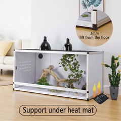 Reptile Terrarium Large Enclosure 120 Gallon 48″ x 24″ x 24″ Low Habitat Lock