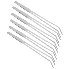 6Pcs Curved Stainless Steel Aquarium Tweezers Reusable Fish Tank Accessories