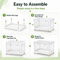Reptile Terrarium Gecko Spider Vivarium Enclosure Large Flat