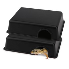 Reptile Hide Box Small Animal Hideaway Black Texture Peeling Snake M 2 PCS