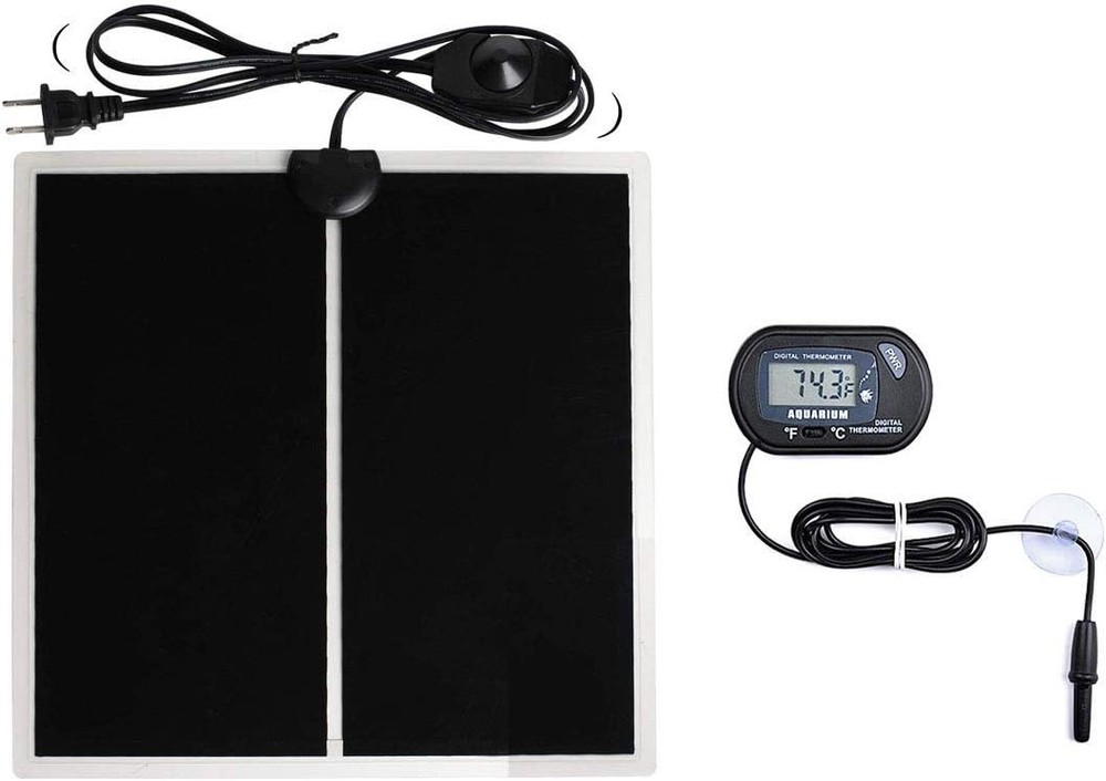 MQ Reptile Terrarium Heat Pad with LCD Digital Aquarium 5W, 5.5*6 in