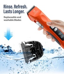 Professional Dog Grooming Clippers with 17H Runtime & Replaceable 440C Blade,…