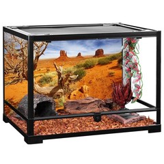 AWERT 36×18 inches Reptile Habitat Background Orange Desert Terrarium Backgro…