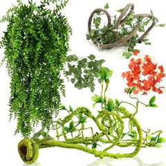 Grddaef Reptile Vines Plants for Terrarium, Flexible Vines Jungle Climbing Br…