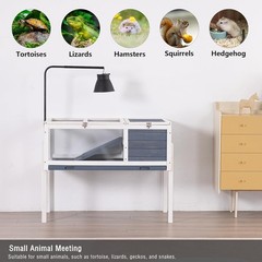 BIRASIL Wood Tortoise Enclosure 2 Tier Habitat Reptile Cage