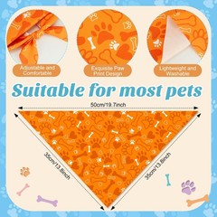 50 PCS Paw Print Dog Bandana Triangle Bibs 19.7×13.8×13.8 Inch