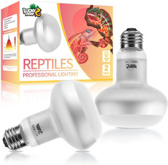 Intense Heat Lamp Bulbs for Reptiles 100W 2 Pack, UVA Daylight Reptile Heat Lamp