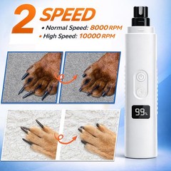Ultra Quiet Dog Nail Grinder with LED Light, Cats & Dog Nail Trimmers, Anti-s…