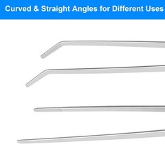 2 Pcs Reptile Feeding Tongs, 10.6IN Straight & Curved Extra Long Tweezers, Pr…