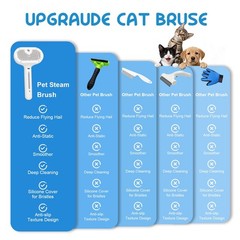 Fresh Fur Shower Brush,3 in 1 Pet Steam Brush,Spray Hair Removal Comb for Cat…
