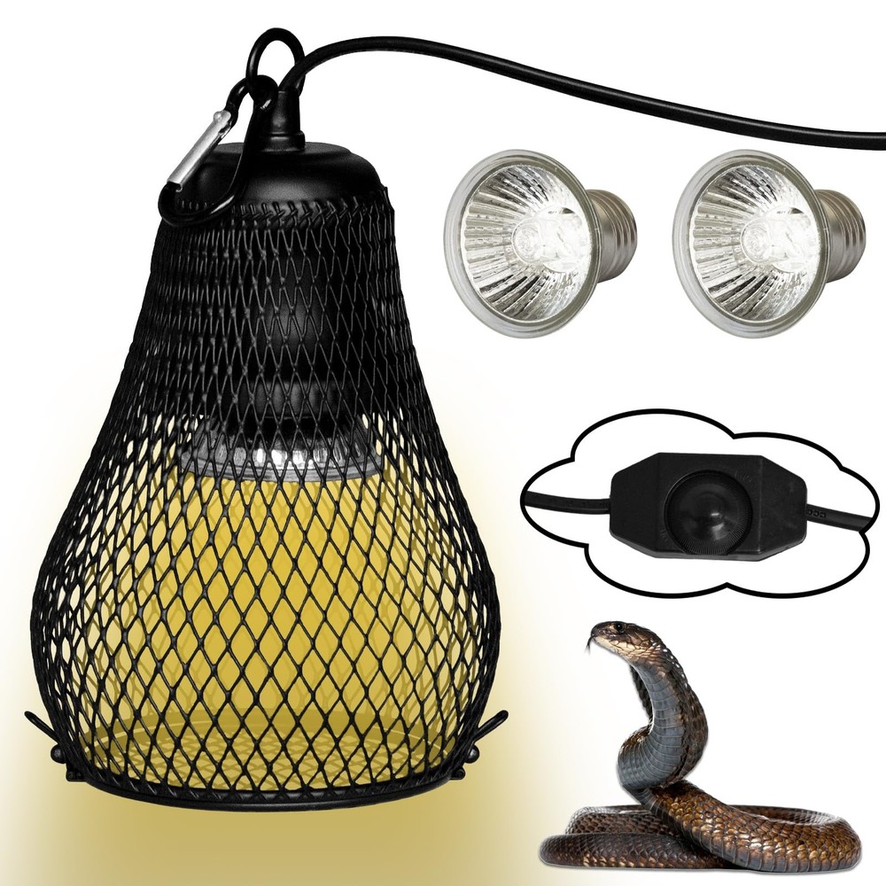 Reptile Heat Lamp,Reptile Light Heater Guard Basking Heater Lamp with Guard