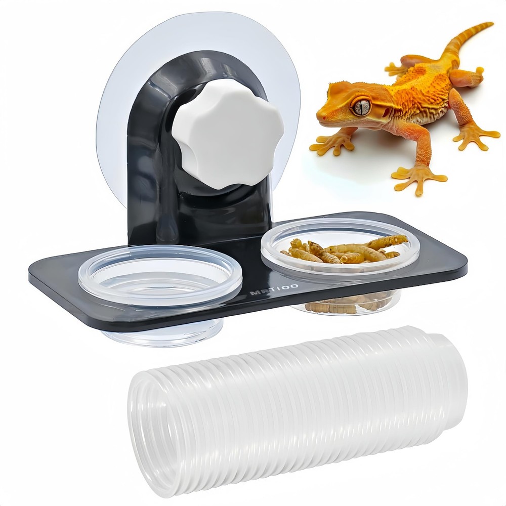 Crested Gecko Feeding Ledge [Non-Suction Cup], with 30 pcs 0.5oz Food Cups, R…