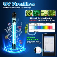 Aquarium Filter U-V w/Scientific 3,6,12,24H Timer 200GPH for 20-75Gal Fish Tu…