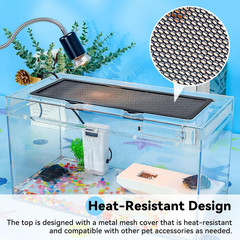 12X7X6 Turtle Tank Kit with Heating Lamp & Filter | High-Definition Kit Includes