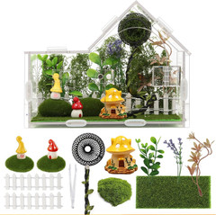 16-In-1 Jumping Spider Enclosure Kit, Acrylic Cabin-Style Terrarium with Sloped