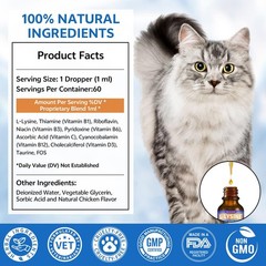 WEALLIN L-lysine Supplement for Cats, Immune Support 1PC, Brown