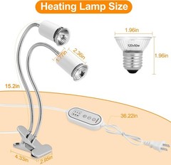 Versatile Reptile Heat Lamp with Timer & 4 Bulbs – Ideal for Turtles, Lizards