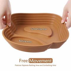 1 Pack Tortoise Habitat Turtle Bathing Pool Food and Water Bowl for Turtle Ho…